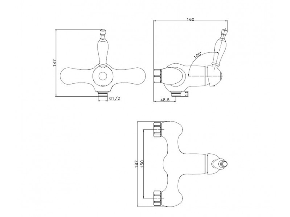 Душевая система Aksy Bagno Faenza  Fa410-2002-2004-Bronze бронза