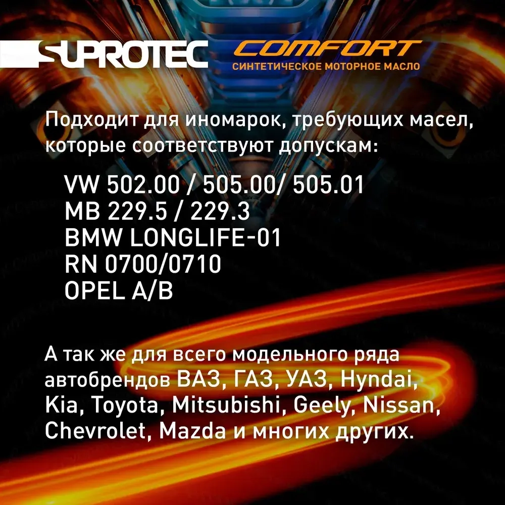 Моторное масло A3/B4 Suprotec Comfort 5W-30, канистра 4л