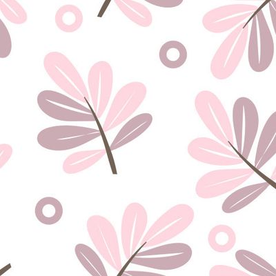 розовые листочки на белом