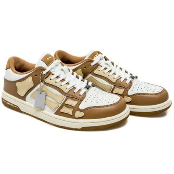 Amiri Leather Low Top 'White Brown'