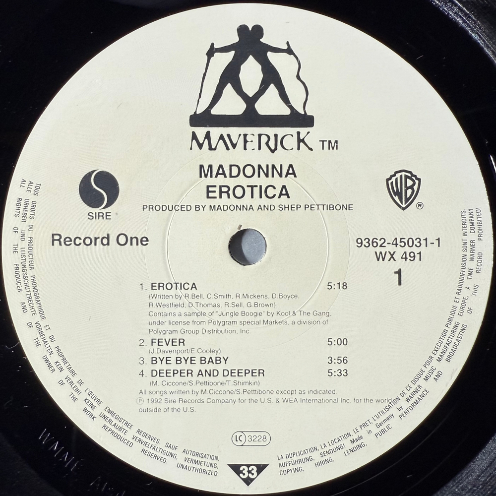 Madonna - Erotica 2LP (Германия 1992г.)