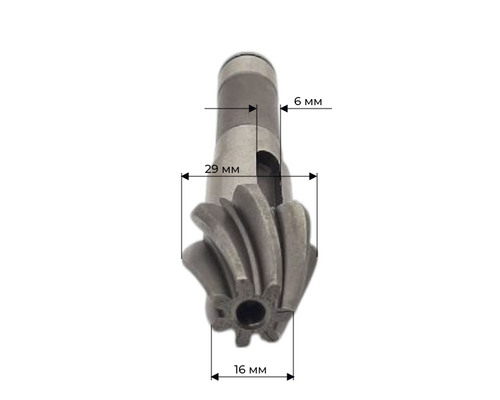 Вал вторичный КПП 3+1 мотоблока 2090Б L-123 мм, Z-7