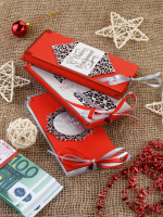 Купюрница деревянная, покраска акрил, с атласной леной