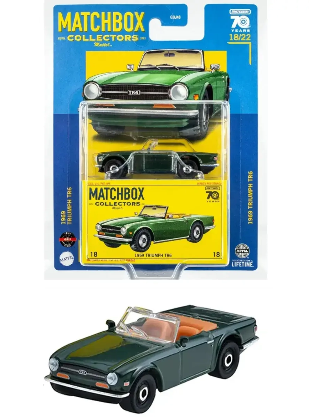 Машинка Хот Вилс Matchbox 1969 Triumph TR6 GBJ48 HLJ63