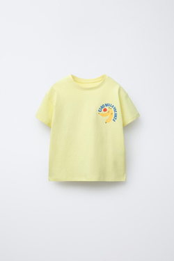 ZARA ПИЖАМА С ФУТБОЛКОЙ И ШОРТАМИ С ПРИНТОМ «БАНАНЫ», ЖЕЛТЫЙ