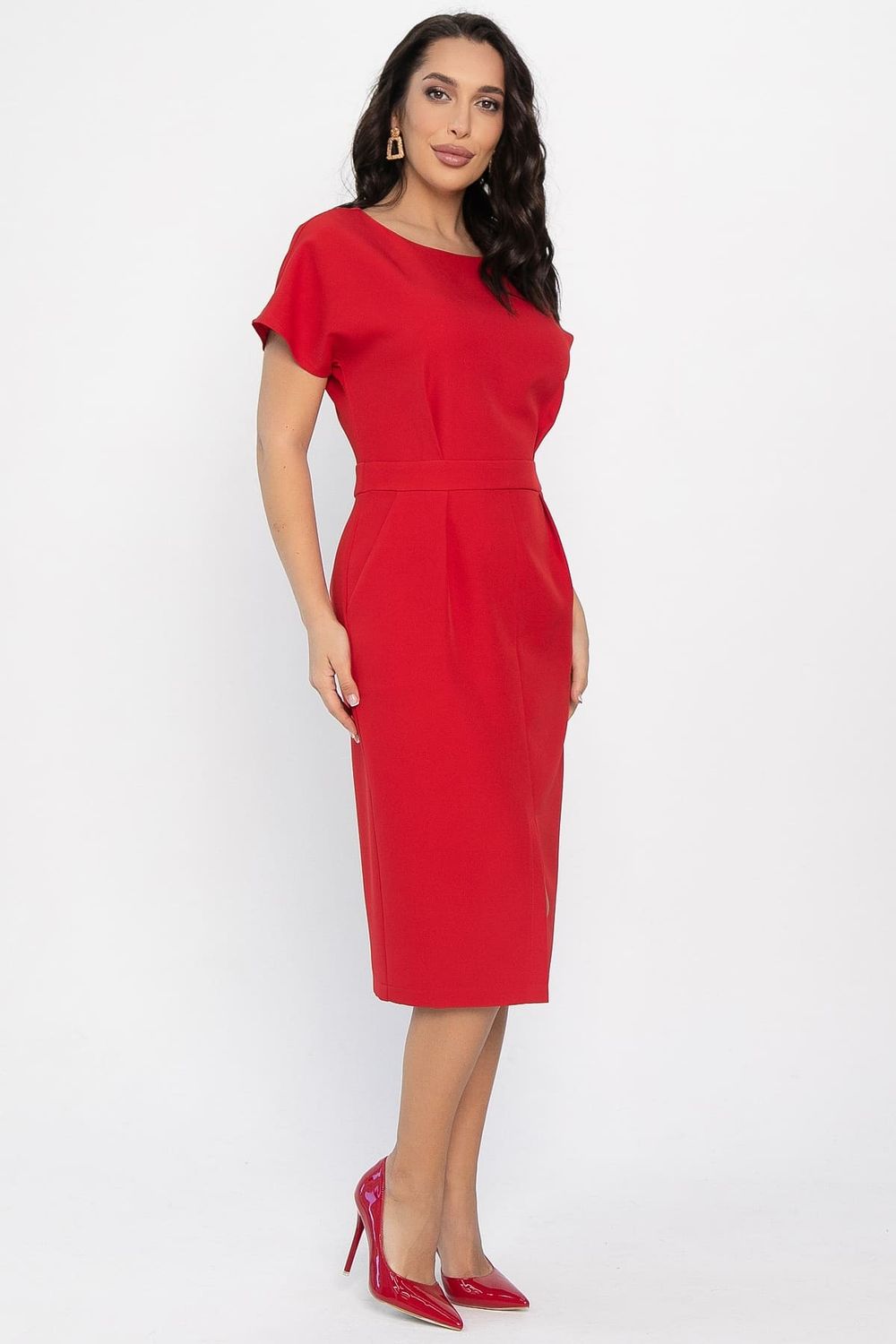 Платье с карманами Утренняя роса (красное) П14372-16М LT Collection