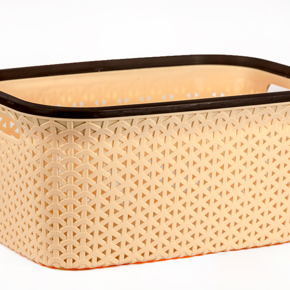 Корзина для белья Плетенка 40л прямоугольная без крышки (Ар-пласт)