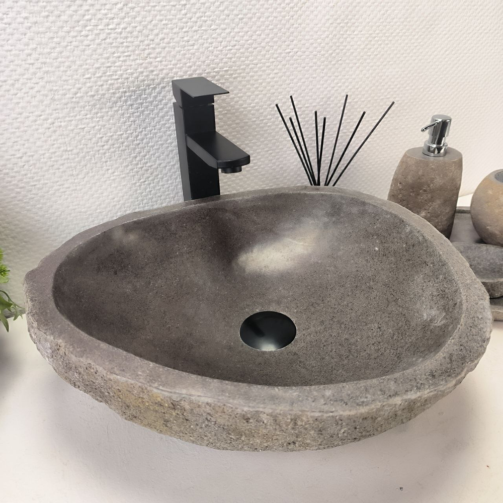 Раковина из речного камня RS-63651 (46*41*15) 0122