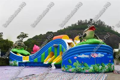 Надувной наземный аквапарк «Пруд с лотосами», 25*25*5 м