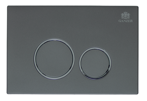 Кнопка для инсталляции с КРУГ. клав. (ГРАФИТ)  GANZER  (24/1шт)