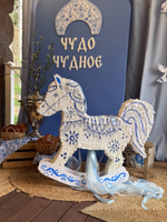 Пиньята "Лошадка-каталка в стиле Гжель"