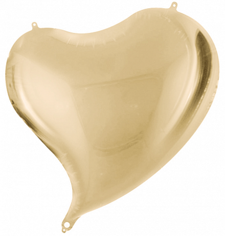 Шар (18""/46 см) Сердце, Изгиб, Белое Золото, 1 шт. в52