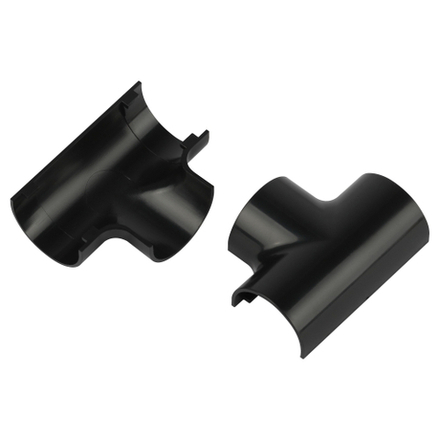 Т-образный угол ЭРА T-KK-30-13-GR для полукруглого кабель-канала графит 30х13мм 2шт/комплект