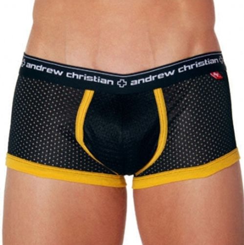 Мужские спортивные боксеры Andrew Christian Black Sport Mesh Boxer ART132