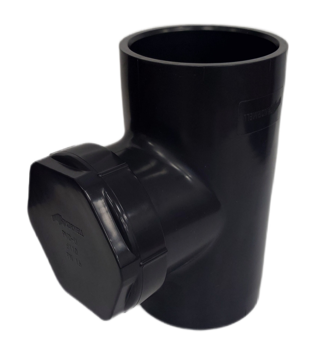 Ревизия ПВХ (НПВХ) с резьбовой крышкой и уплотнительным кольцом под клей (Ру16), Китай