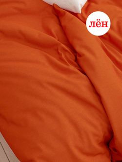 Простынь на резинке Сказка "Терракот" 90х200 см , лён