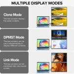 18.5" Портативный двойной монитор с откидной подставкой Delta Plus FHD IPS 1980х1080, 100 Гц