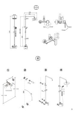 Душевая колонна со смесителем для душа Bravat Opal C