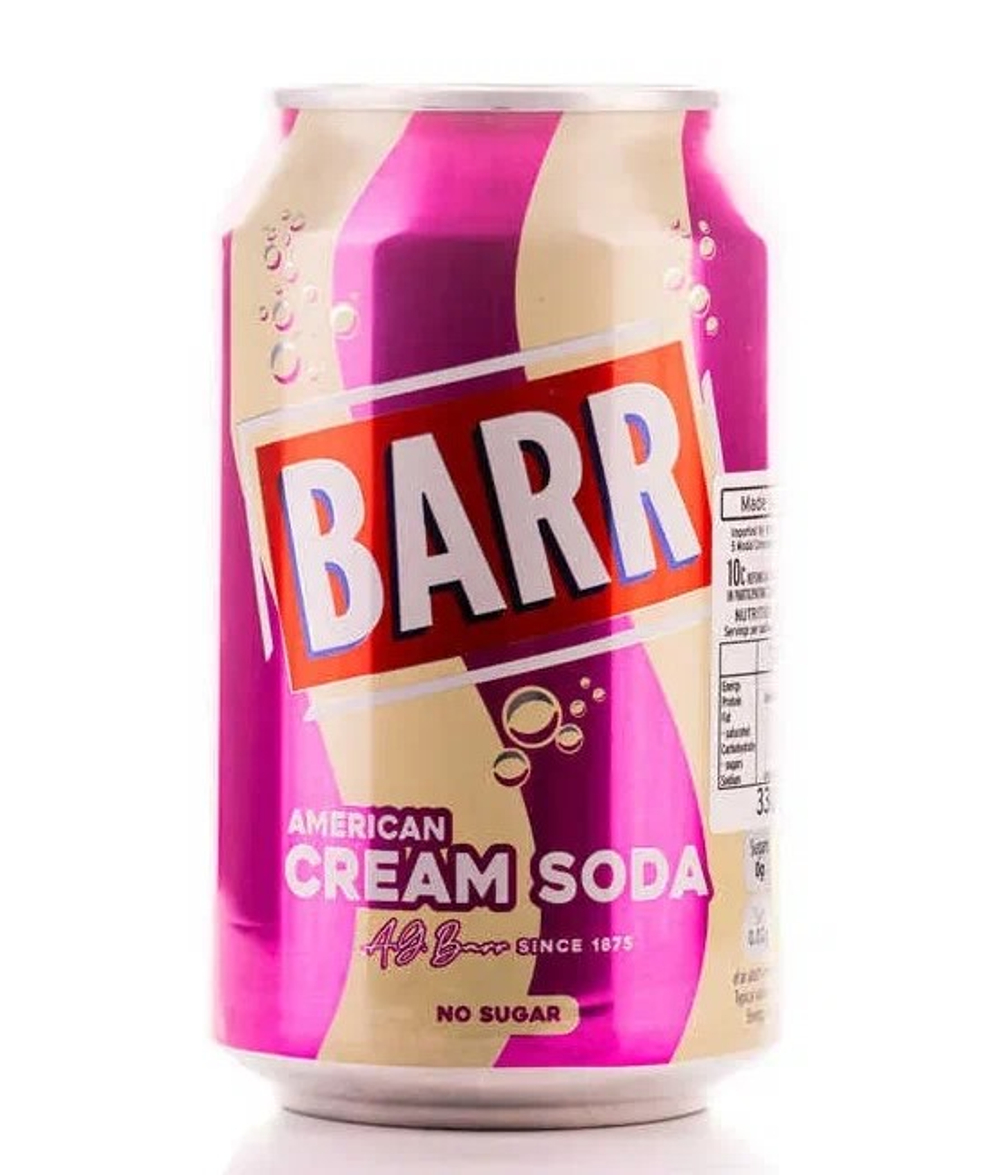Напиток газ. б/а BARR American CREAM SODA no sugar (БАРР Американ КРЕМ СОДА) ж/б  330мл (24)