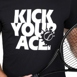 Мужское теннисное поло Tennis-Point Kick Your Ace T-Shirt Men - Black, White