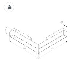 Светильник MAG-ORIENT-FLAT-ANGLE-L295-18W Day4000 (BK, 100 deg, 48V) (Arlight, IP20 Металл, 5 лет) 058209