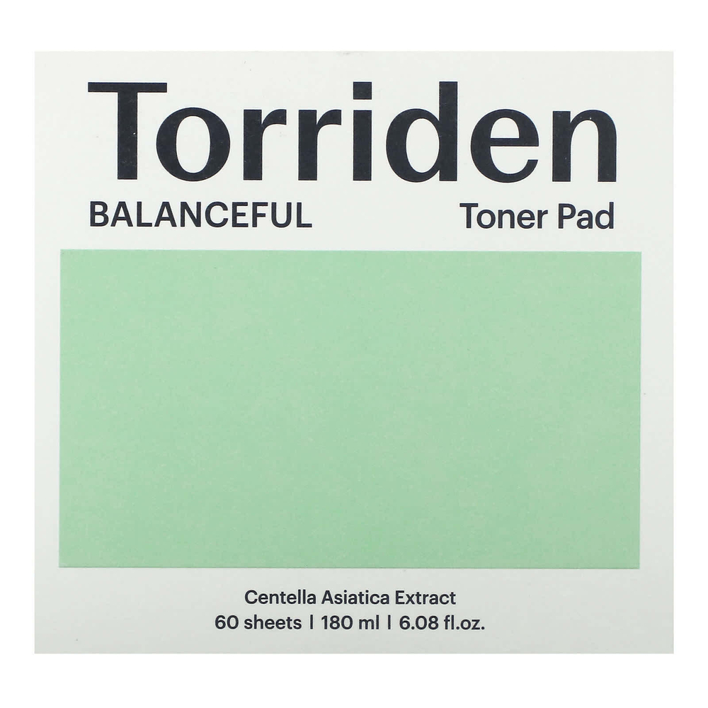Torriden, Balanceful Cica Toner Pad, 60 листов, 180 мл (6,08 жидк. унц.)