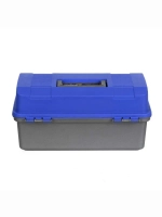 Ящик рыболовный для хранения снастей двухполочный синий