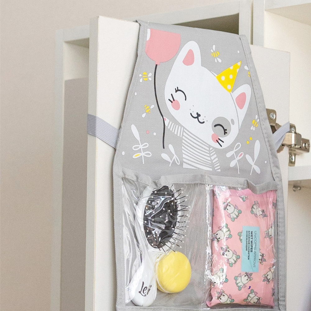 Кармашки для детского сада на резинке. Котик