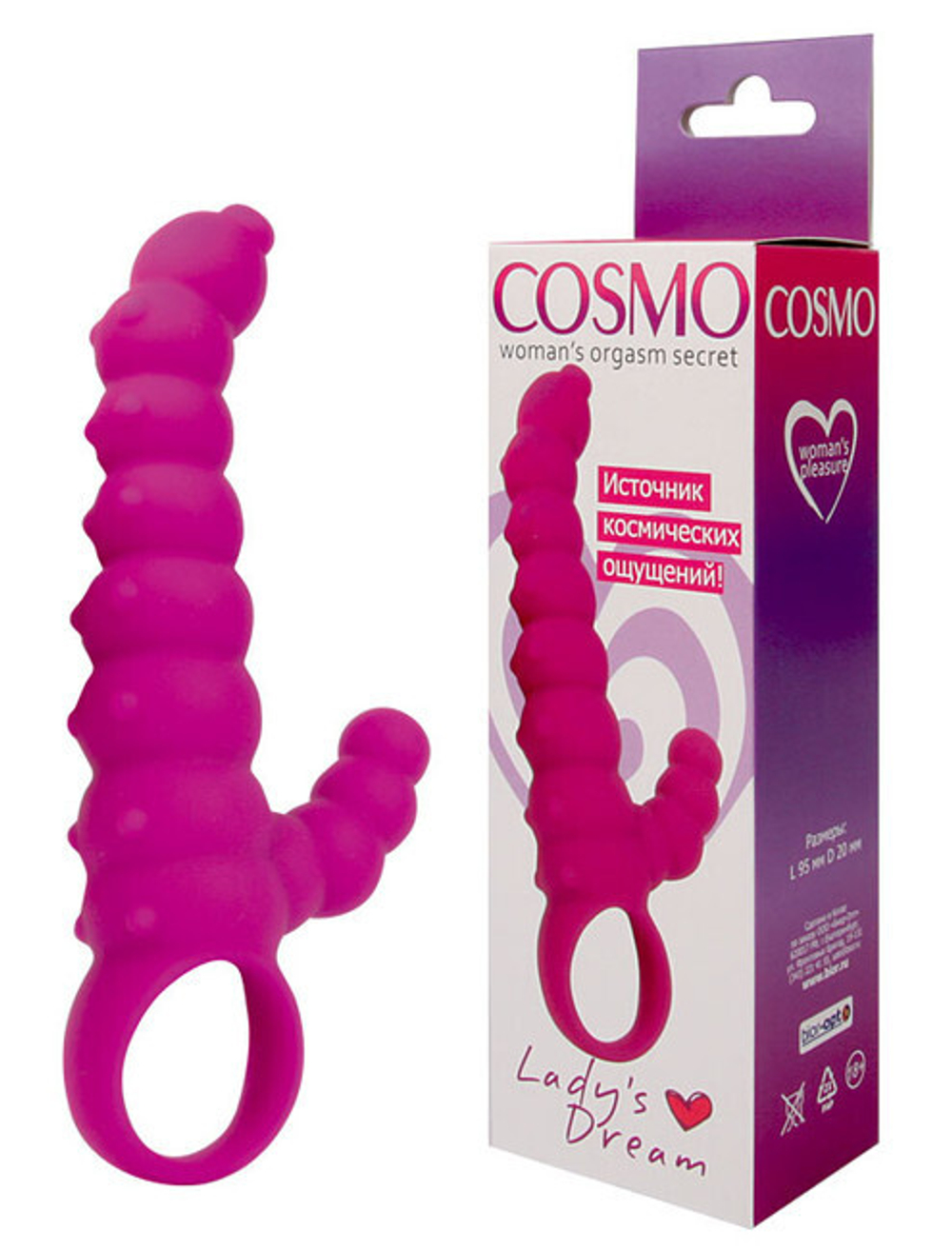 Рельефный G-стимулятор для женщин COSMO (14,7 см, фуксия) (Цвет: фуксия)