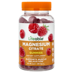 Lifeable, жевательные таблетки с цитратом магния, малина, 90 жевательных таблеток (83,3 мг в 1 таблетке)