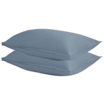 Набор из двух наволочек из сатина джинсово-синего цвета с брашинг-эффектом из коллекции essential, 50х70 см