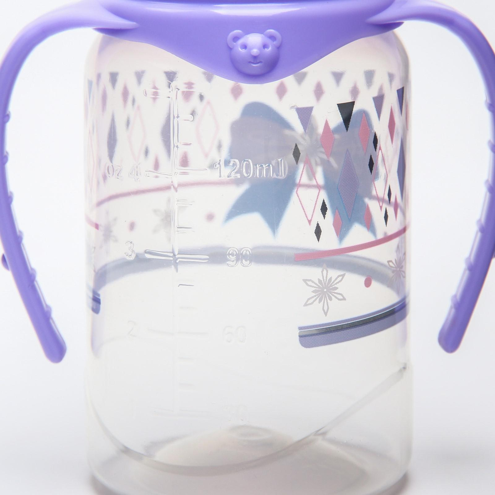 6849714 Бутылочка для кормления "Снежная принцесса" 150 мл цилиндр, с ручками