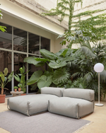 Square пуф-шезлонг со спинкой 165x101см, светло-серый, для садового модульного дивана