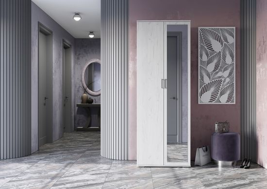 НЕЛЬСОН ШК 04 ШкафФасад ДУБ КРАФТ БЕЛЫЙ/Корпус ДУБ КРАФТ БЕЛЫЙ