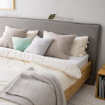 Кровать из массива парящая, с мягким изголовьем Марьяни (Мариса)