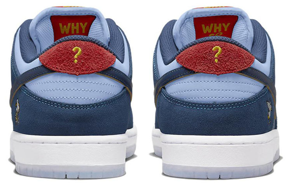 Why So Sad? x Nike Dunk SB PRM WSS non-slip wear-resistant low-top sneakers for men and women the same blue