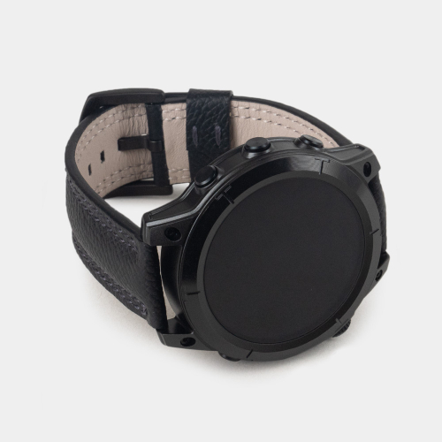 Ремешок для часов Garmin 47 mm классический из кожи теленка, черного цвета