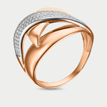 Кольцо для женщин из розового золота 585 пробы с фианитом (арт. 01-10141-2363)