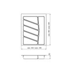 Ёмкость в базу 450 для столовых приборов, цвет орион серый / глубина 500