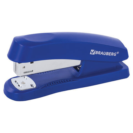 Степлер №24/6, 26/6 BRAUBERG "Standard+", до 30 листов, синий