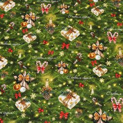 Бумага упаковочная глянцевая "Новогодние игрушки", 70 х 100 см