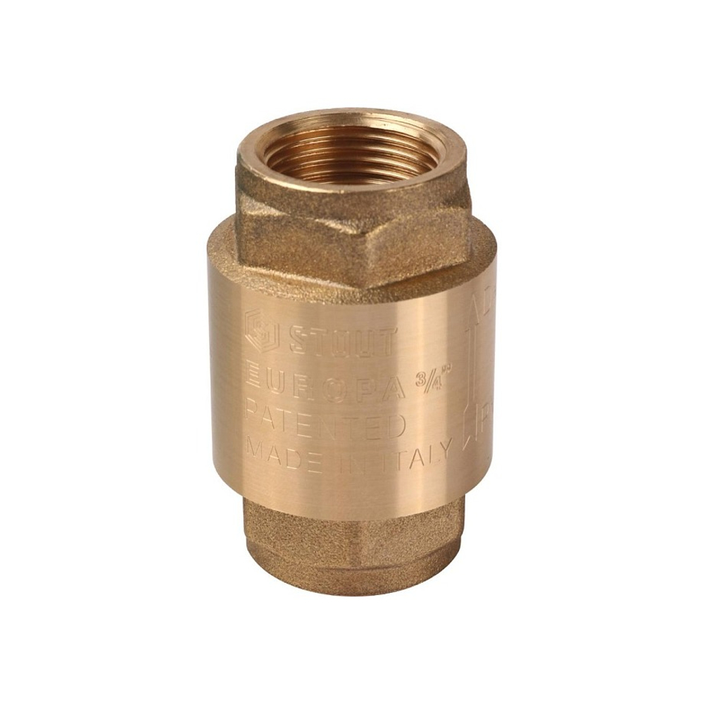 Клапан обратный STOUT - 3/4" (ВР/ВР, PN25, Tmax 100°C, затвор металлический)