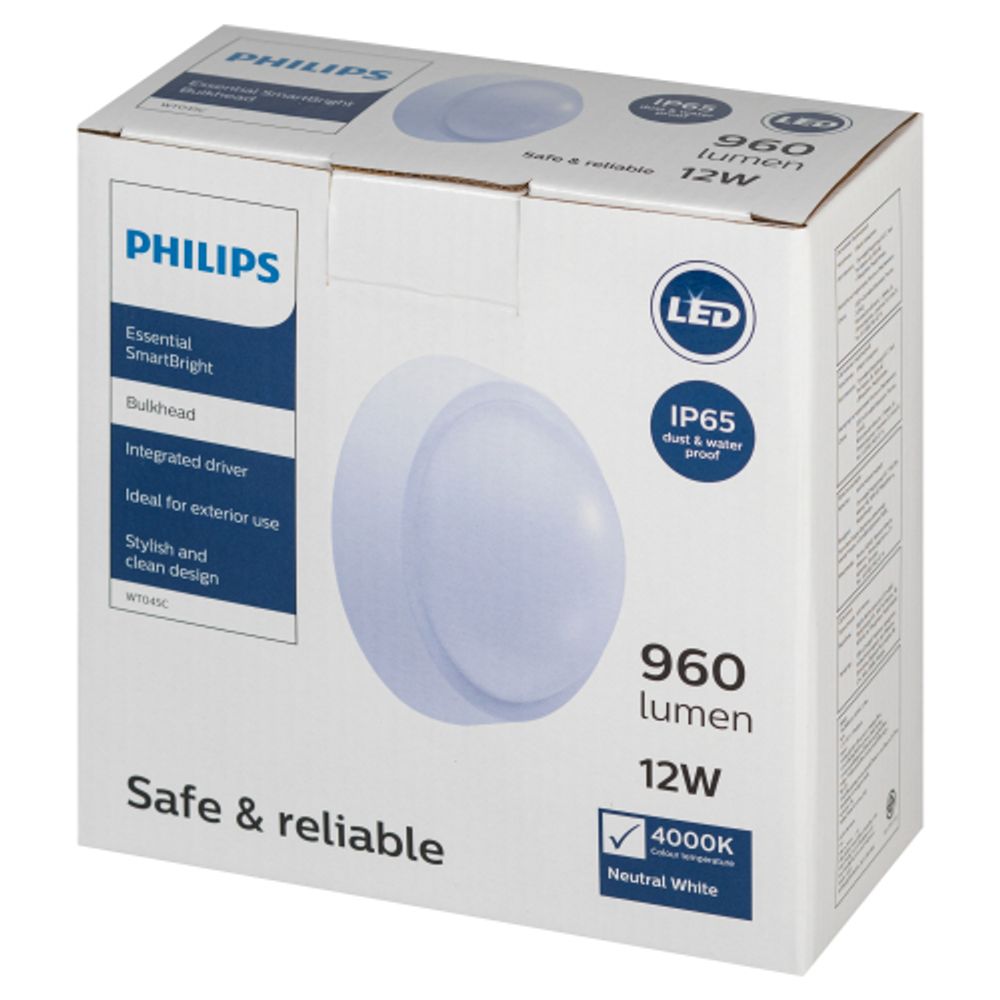Светильник настенно-потолочный светодиодный Philips WT045C 12Вт L1065 IP65 нейтральный белый свет