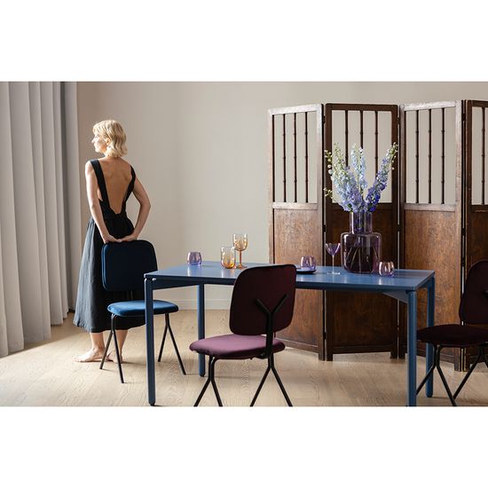 Стул ror, y, велюр, черный/пурпурный