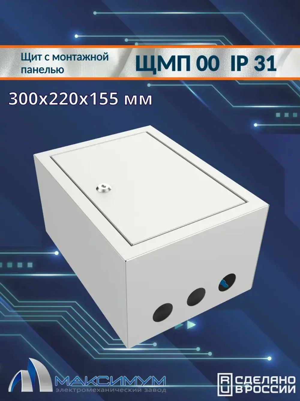 Корпус щита с монтажной панелью ЩМП-00 (300х220х155) IP31, металл