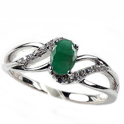 Кольцо "Каррик" изумруд, циркон