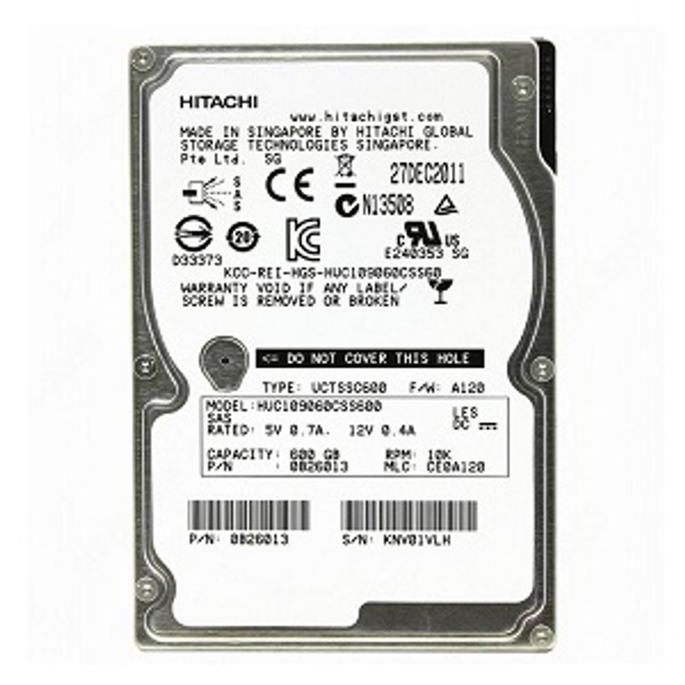Жесткий диск HDD 2.5" 600Gb, SAS, HGST, 10000rpm, 64Mb, Ultrastar C10K900 (HUC109060CSS600)