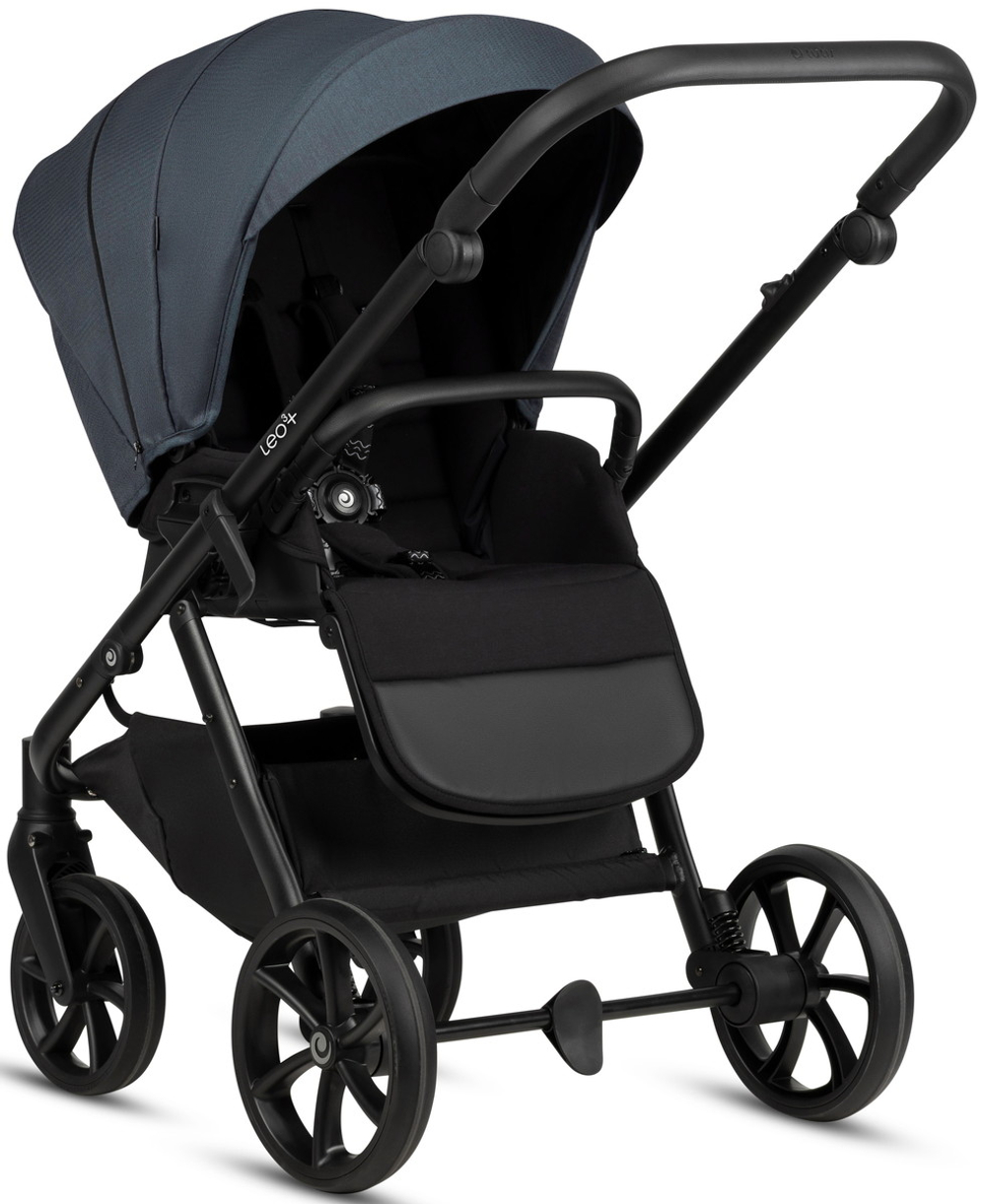 Детская коляска Tutis Leo 3 Plus 4 в 1 с автокреслом Elo Lux EduSky Black и базой 1582211 India Ink