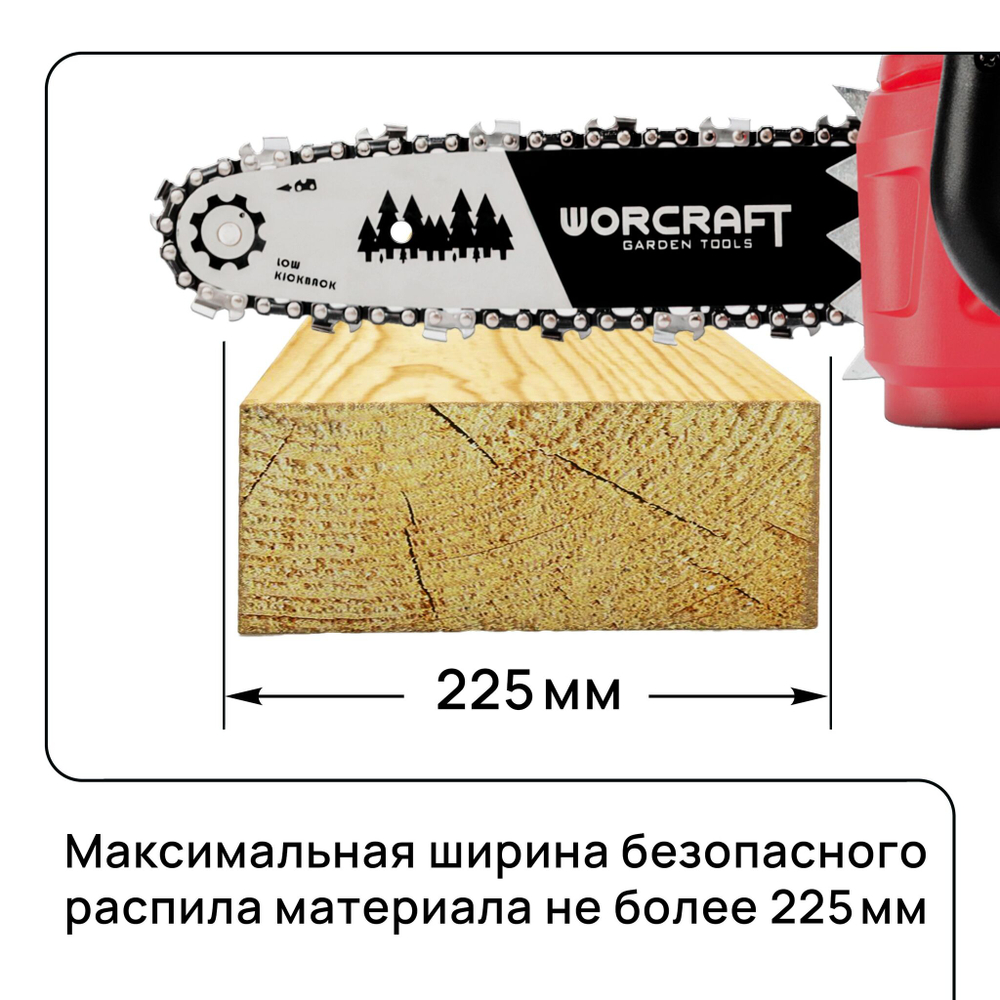 WORCRAFT Шина для бензопилы, для электропилы/шина пилы цепной 10'' 3/8P 1,3мм 40 зв.