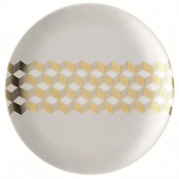 Набор из 4 блюдец Signature Chevron, Ø16 см, золото